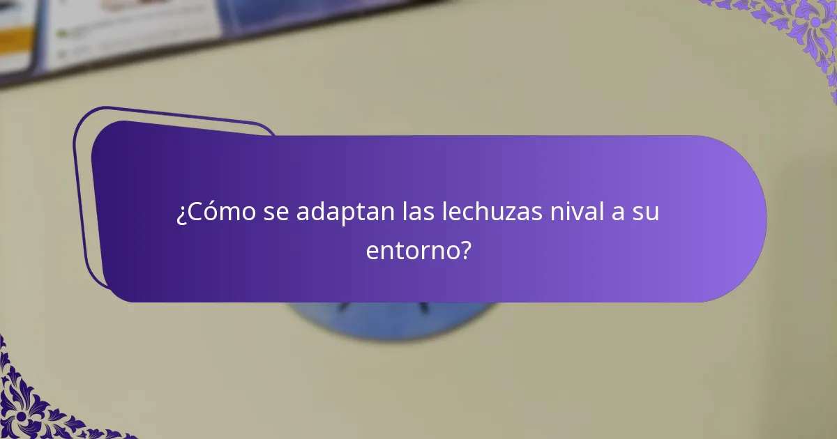 ¿Dónde viven las lechuzas nival?